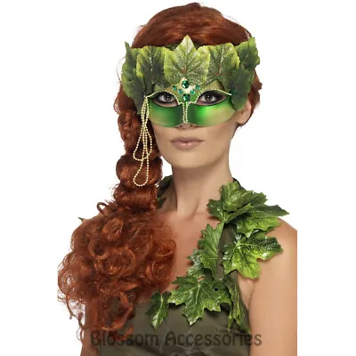 A791 Forest Nymph Masquerade Poison Ivy Fairy Eye Mask Fancy Costume Accessory • $16.95