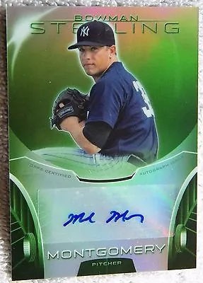 New York Yankees Mark Montgomery 2013 Bowman Sterling Green Refractor Auto #/125 • $9.99