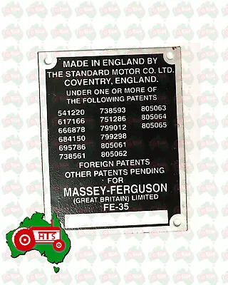 Tractor Fits For Massey Ferguson FE35 35 Serial Number Plate • $34.50