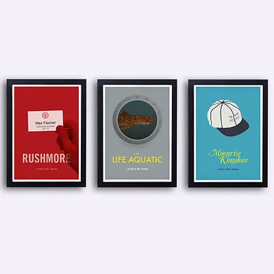 Wes Anderson Collection -  3 Posters - Life Aquatic Rushmore Moonrise Kingdom  • $37.34