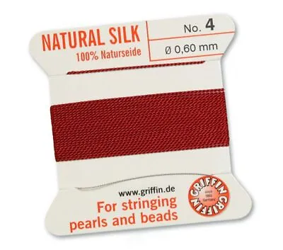 £1.40 • Buy Griffin 100 % Natural Silk 2m 1 Needle Coloured Thread For Pearls And Beading
