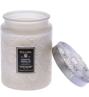 Voluspa Santal Vanille Candle 1 Large Glass Jar 18 Oz 100 Hour Burn • $25