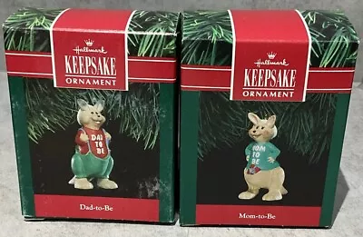 Hallmark 1991 Keepsake Ornament Set Of 2 Mom-To-Be & Dad-To-Be Kangaroo • $8