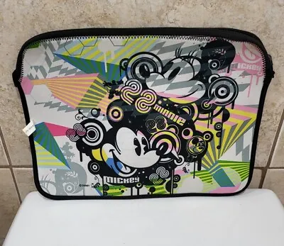 Disney Mickey Mouse Reversible Laptop Computer Sleeve Zip Case 2 For 1  • $12