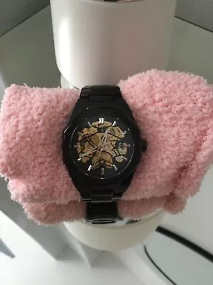 £20 • Buy SKELETON Full Automatic Men Mill Style  Large Watch Black  Strap BNWB