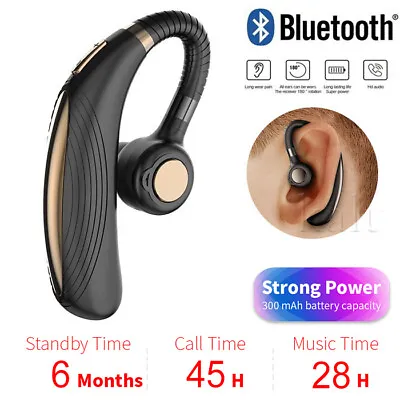 Wireless Bluetooth Headset Handsfree Earpiece Noise Cancelling For IPhone Samsun • £8.99