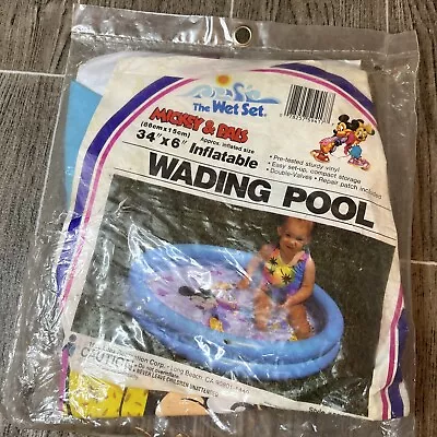 Rare New Vintage 1990 The Wet Set Mickey & Pals Inflatable Wading Pool NOS • $42.99