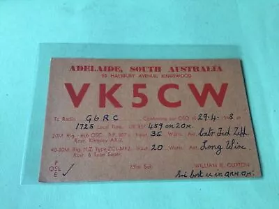 Vintage QSL Radio Communication Card  Australia  1948  Ref 53158 • $6.24