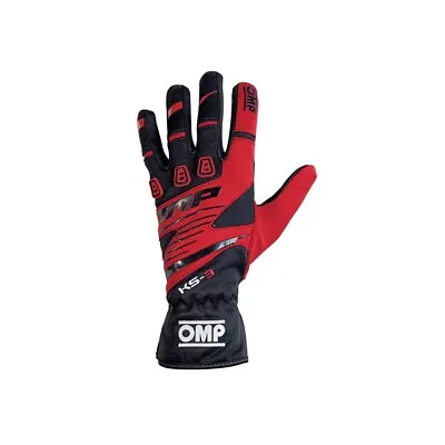 OMP Racing Karting Gloves KS-3 MY19 Red - Size M • $66.67