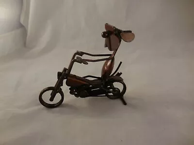 Metal Dog With Sunglasses Riding Motorcycle Figurine • $9.99