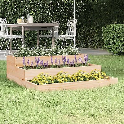 3Tier Wooden Raised Planter Vegetable Garden Bed Elevated Planter Box Outdoor UK • £44.99