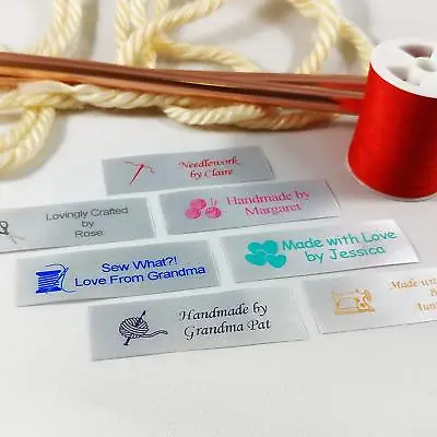 $21.95 • Buy 100 Personalized Satin Sewing Labels For Knitting, Quilting And Sewing Crafts 