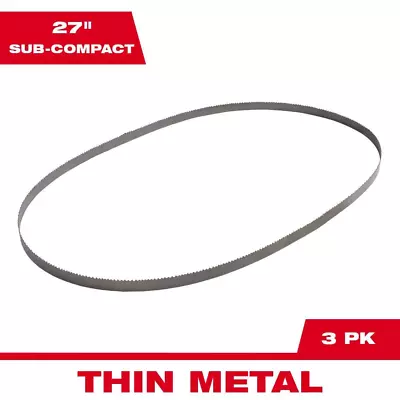 27 In 18 TPI Sub Compact Steel Band Saw Blade (3-Pack) For M12 Bandsaw • $24.53
