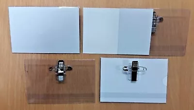 £5.99 • Buy 25 OFFICE CONFERENCE ID NAME BADGE HOLDER VISITOR PASS + COMBI CLIP PIN 90x55mm