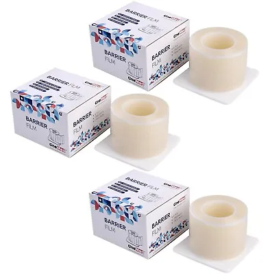 3 Rolls Clear Barrier Film3600 Plastic SheetsTape For Dental Tattoo Medical • $38.69