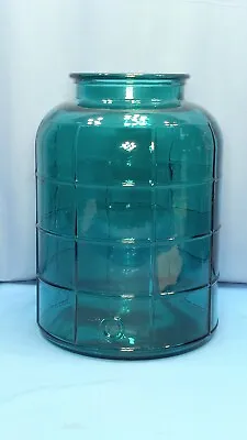 Green 3 Gallon Water Cooler Glass Jug Bottle Barrel 14x10 Vase Home Decor Large • $74.99