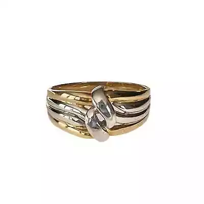 18k Gold Ring 1970s Vintage Knot Gold Ring Size 8 Orla Vagn Mogensen • $495