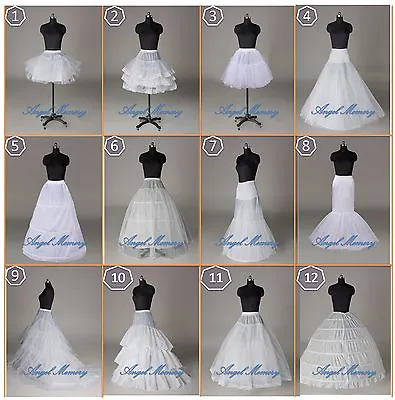 US STOCK New Wedding Dress Bridal A Line Hoop/Hoopless Crinoline Petticoat Slips • $8.99