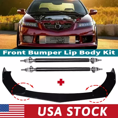 For Acura TL ILX Car Front Bumper Lip Spoiler Splitter Body Kit+ Strut Rods • $45.32