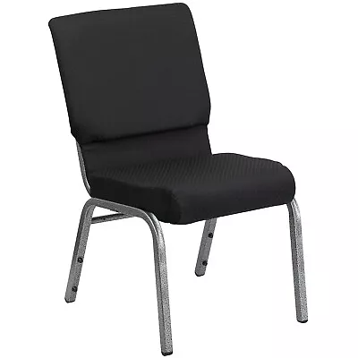 Flash Furniture Fabric Patterned Stacking Church Chair With 4 1/4T Seat Black • $214.98