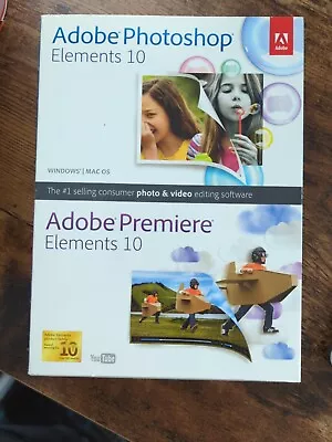 Adobe Photoshop Elements 10 And Premiere Elements 10 Boxed Software... • $9.69