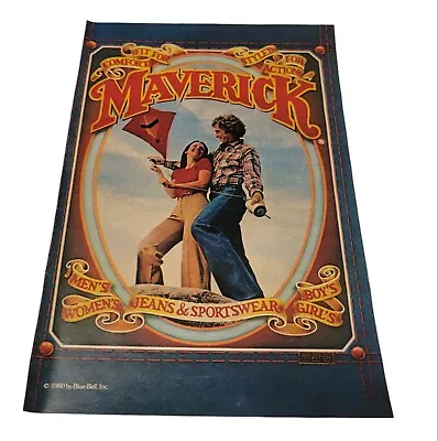 Vtg 1980 Maverick Jeans Clothing Print AD Sportwear 70's Clothing Blue Bell • $8