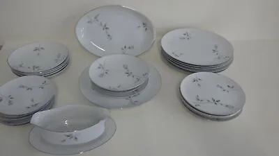 Vintage China Dinnerware Set Fleurette By MEITO Service 6 Gravy Boat Platter  • $127.99