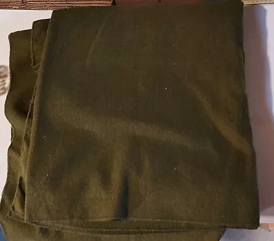 US Military Vintage Wool Blanket Olive Green 66  X 84” • $5