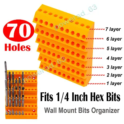 Hex Bit Holder Rack Hole Bit Storage 1/4 Inch Hex Screwdriver Bit Organizer • $16.49