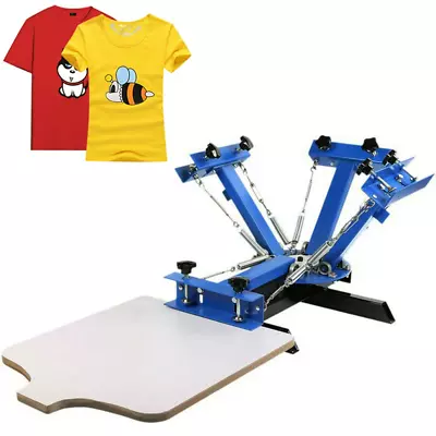 Screen Printing Machine 4 Color 1 Station Screen Printing Press 21.7X 17.7 Inch  • $264.11