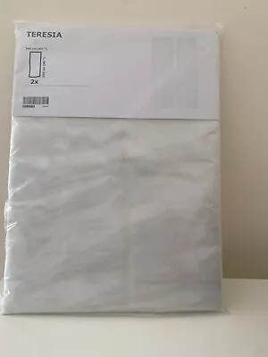 NEW IKEA TERESIA SHEER NET WHITE CURTAINS 1 Pair 145 CM X 250 CM  902.323.31 • £16.99