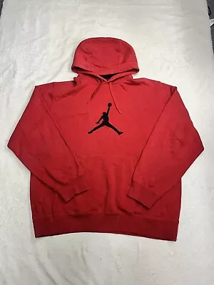 Nike Jordan Red Pullover Hoodie Sweatshirt Embroidered Jumpman Logo Size 2XL • $25.99