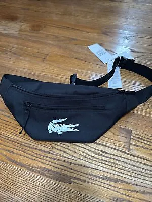 Lacoste Big Croc Belt Bag Waist Bag Black  NWT. • $55