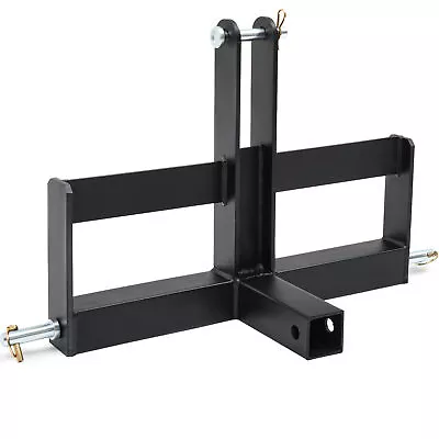 3 Pt 2  Receiver Hitch Drawbar W/Suitcase Weight Bracket For Tractor CAT 1 Black • $94.99