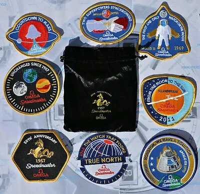 Set 8 Patch Omega 50th Anniversary 1957 Speedmaster Time Machine 2007 New & Rare • $684.56