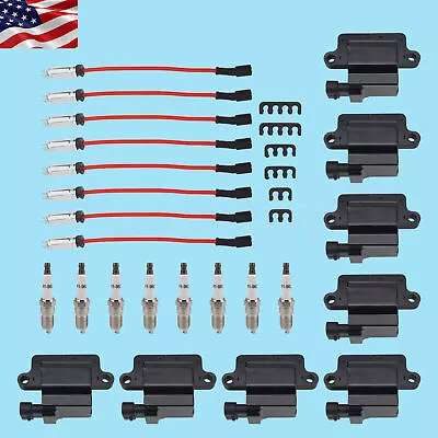 8 Pack Square Ignition Coil & Spark Plug Wire For Chevy GMC LS3 4.8/5.3/6.0/8.1L • $99.89