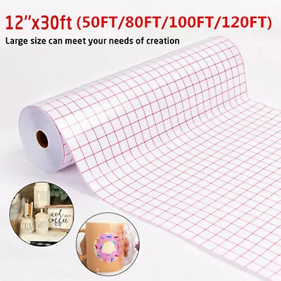 HTVRONT Vinyl Transfer Tape Roll - Craft Application Paper For Cricut With Grid • $25.99