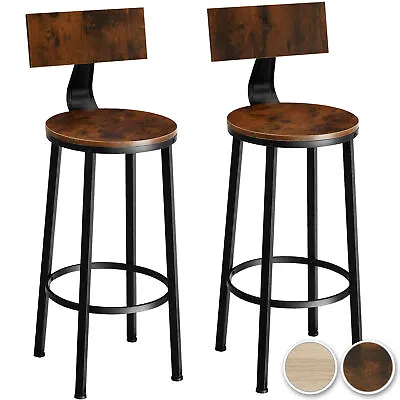 £92.99 • Buy 2 Bar Stools Practical Comfortable Breakfast Kitchen High Dining Chairs