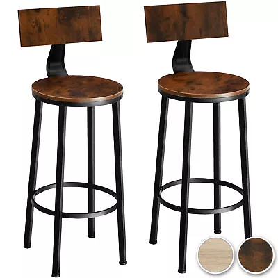 £92.99 • Buy 2 Bar Stools Practical Comfortable Breakfast Kitchen High Dining Chairs
