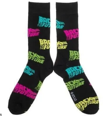 Back To The Future Novelty Mens Crew Socks 1 Pair Shoe Size 8-12 Sock Size 10-13 • $11.25