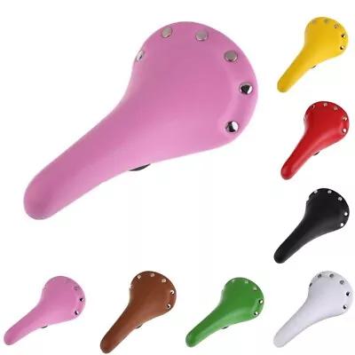 Vintage Rivets Bike Saddle Road Bicycle Seat Fixed Gear Cushion Pad 7 Colors Hot • $20.51