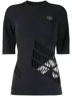 Adidas Stella McCartney TRUE STRENGTH Yoga Black Compression Warp Tee Womens • $30.30