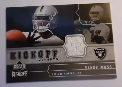 Randy Moss 2005 UD KICKOFF OAKLAND RAIDERS Game Worn Jersey Card KJ-RM • $10.99