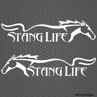 Stang Life Mustang Pony Racing Race Car Drag Vinyl Decal V1 PAIR - Choose Color • $9.95