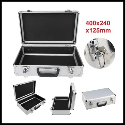 Large Hard Aluminium Flight Case Foam Lockable Tool Camera Gun Storage Carry Box • £21.99