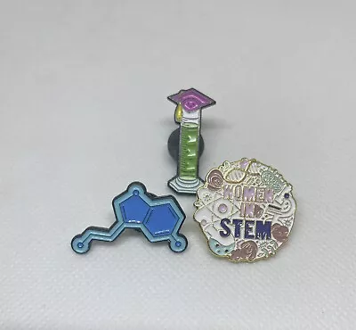 Chemistry Science Pins Jewelry Women In Stem Molecule Cylinder • $7.99