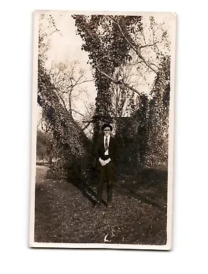 Vintage RPPC Young Man In Suit - Early 1900s Real Photo Postcard • $4.50