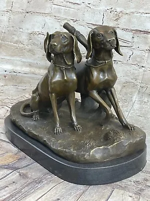 Weimmeraner Vizsla Dog Bronze Sculpture Statue Home Decor Hot Cast Figurine • $399