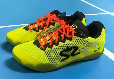 SALMING HAWK Indoor Court Shoes Men’s Sz 12 Squash Pickleball  Safety Yellow • $69.99