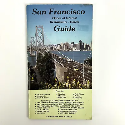 Vintage San Francisco Travel Brochure 1982 Restaurants Hotels Places Of Interest • $14.95